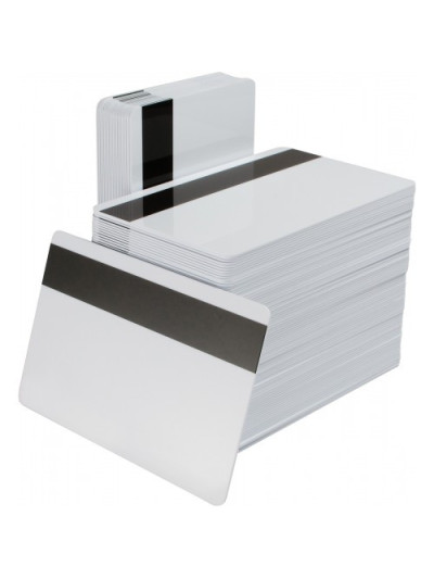 TARJETAS DE PVC BLANCAS CON BANDA MAGNETICA HICO CR80.30