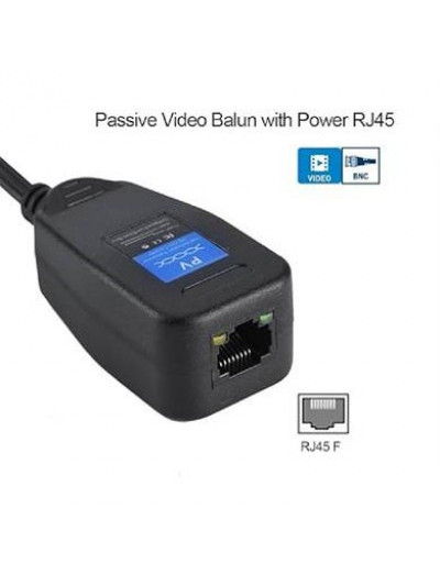 Balun Pasivo RJ45 a BNC - Par | CCTV Análogo | Transceptor Video + Energía