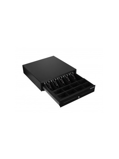 TechZone TZBE5B8M100 Cajón de Dinero Negro 5 billetes 8 monedas.