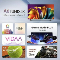 PANTALLA HISENSE 58" 58A6NV LED 4K UHD Vidaa U7 Smart 60Hz Resolución 3840 x 2160 RGB